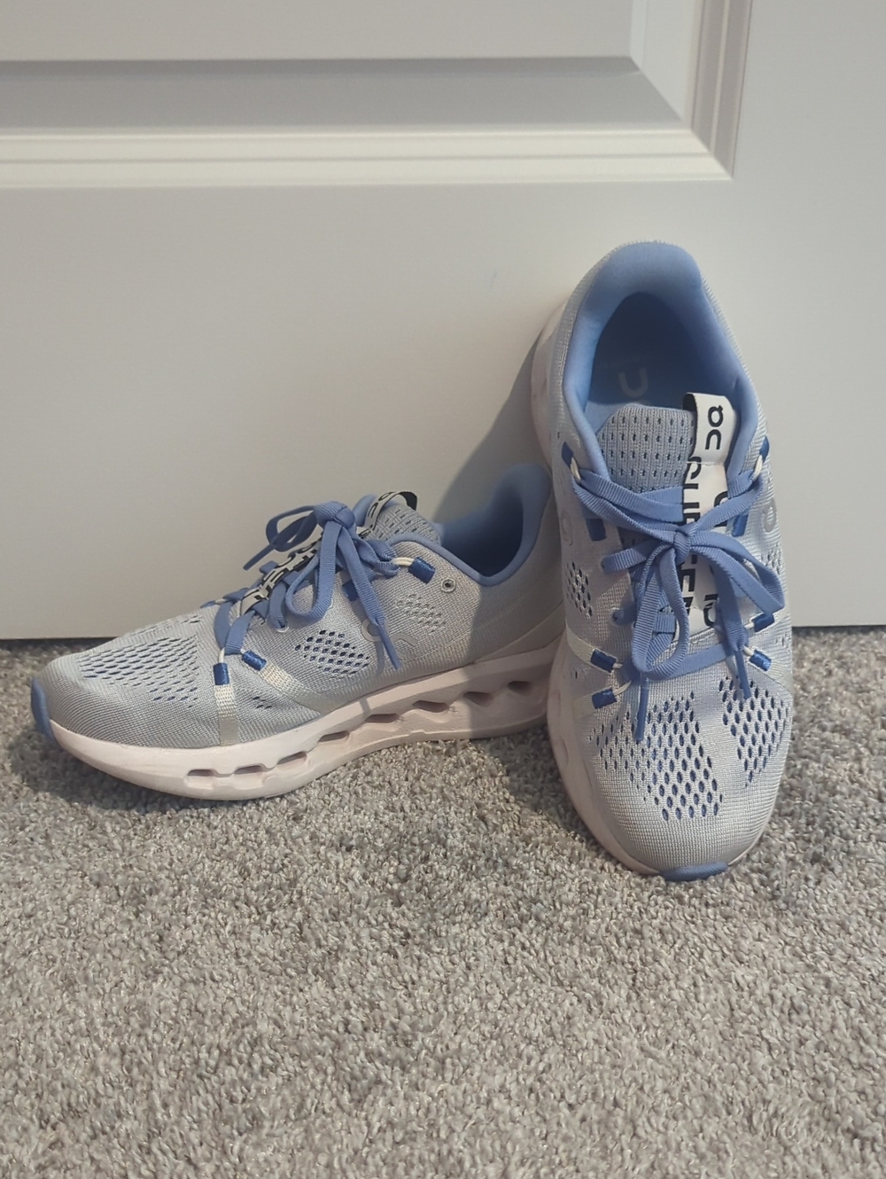 On Running Women’s Cloudswift Sneakers in Light Blue and White
